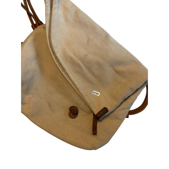 Vintage Canvas Messenger Bag With Adjustable Leather Strap & Buckle Closure - Picture 11 of 11